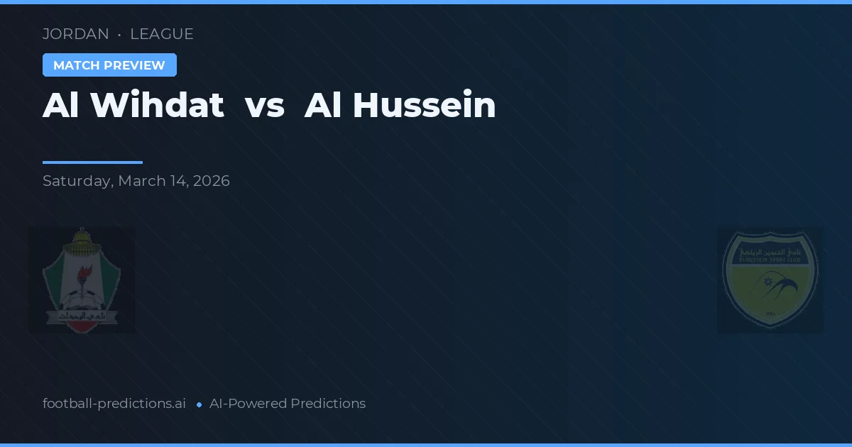 Al Wihdat vs Al Hussein — předpověď a náhled zápasu