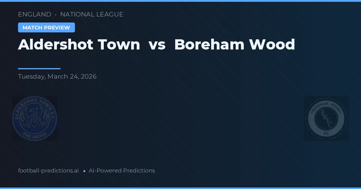 Aldershot Town vs Boreham Wood — předpověď a náhled zápasu