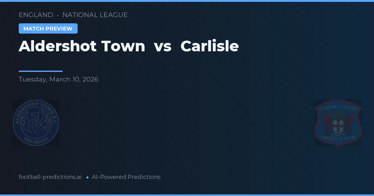Aldershot Town vs Carlisle — předpověď a náhled zápasu