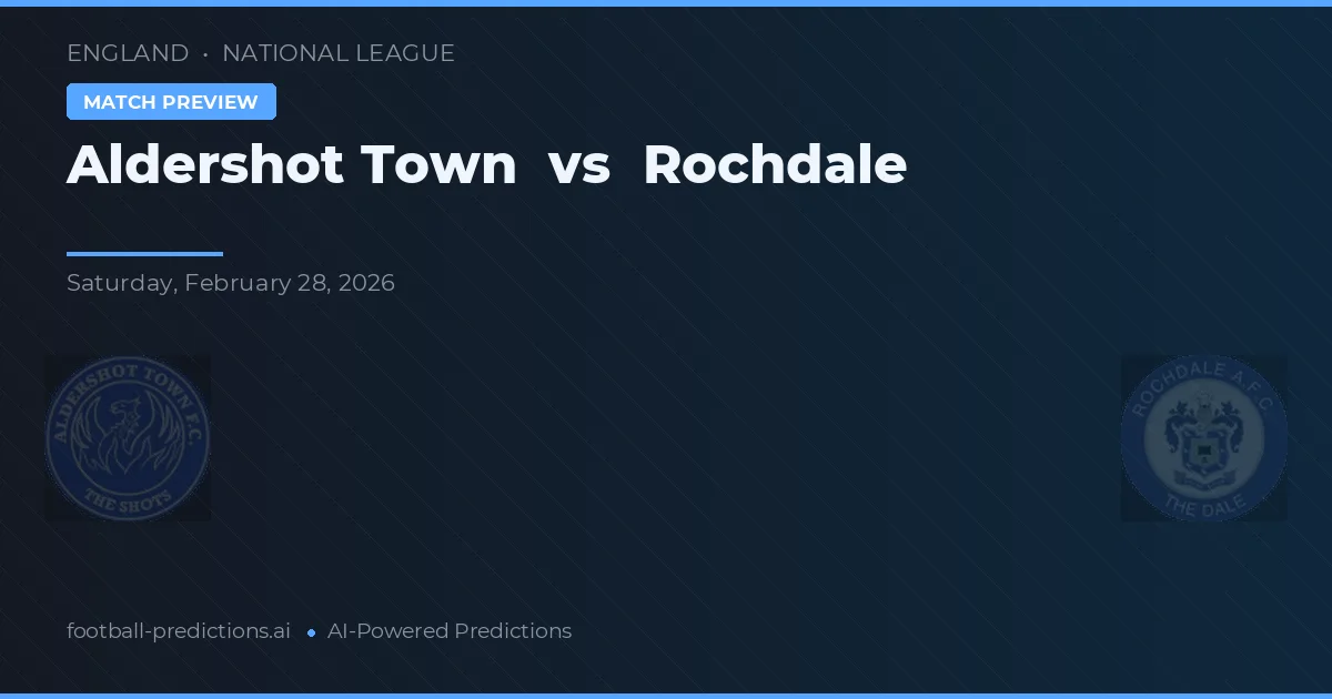 Aldershot Town vs Rochdale — předpověď a náhled zápasu