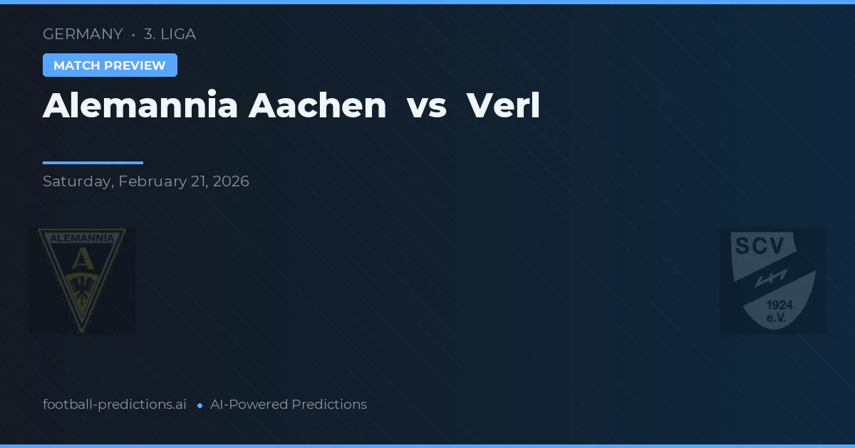 Alemannia Aachen vs Verl — předpověď a náhled zápasu