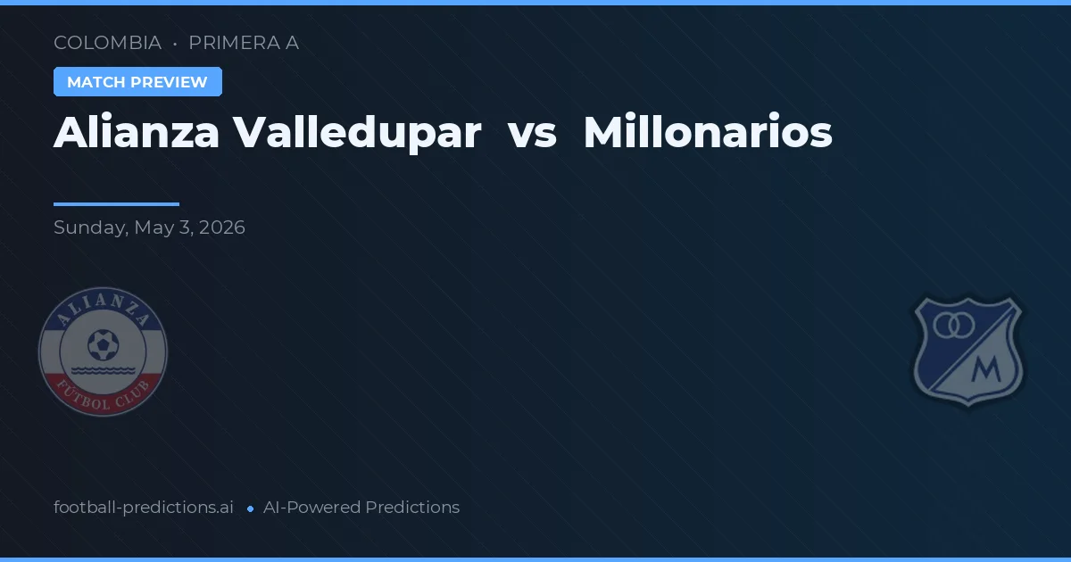 Alianza Valledupar vs Millonarios — předpověď a náhled zápasu