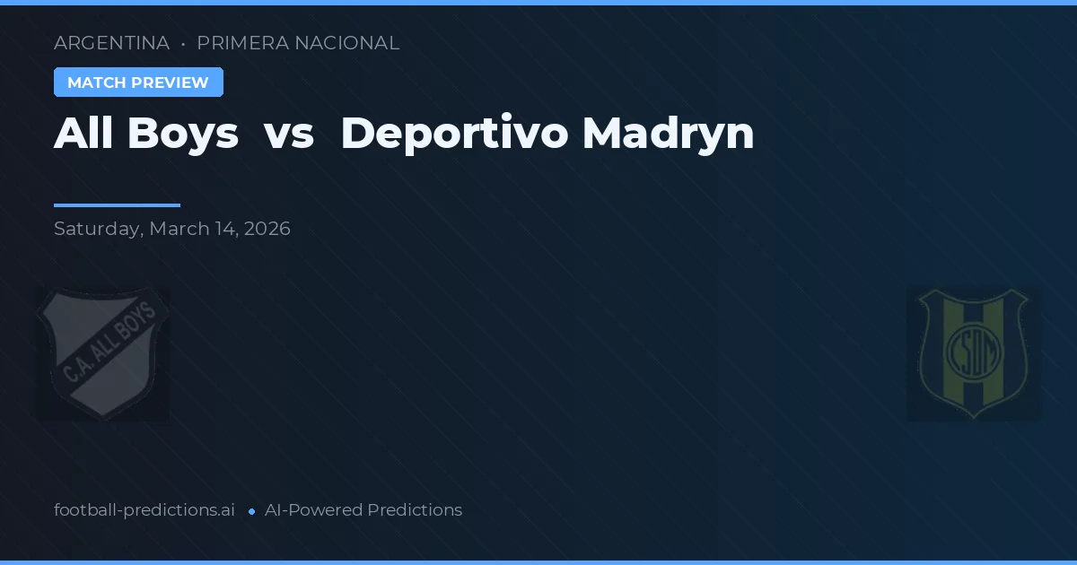 All Boys vs Deportivo Madryn — předpověď a náhled zápasu