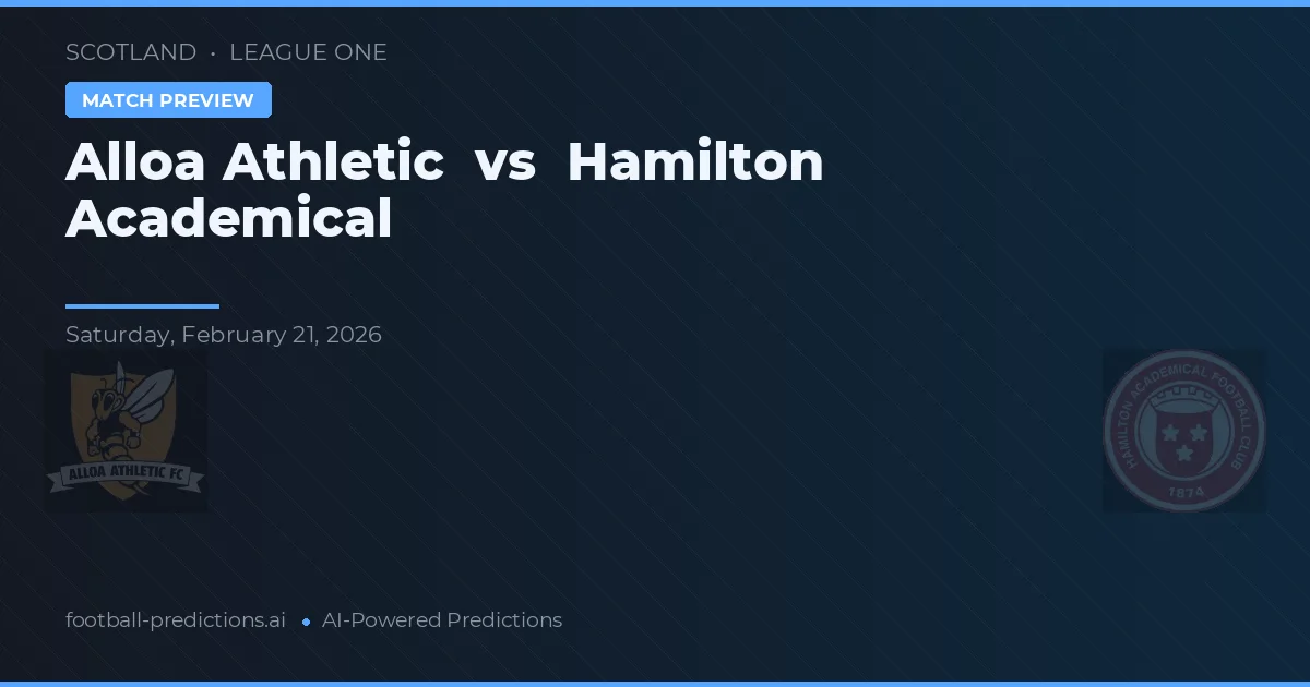 Alloa Athletic vs Hamilton Academical — předpověď a náhled zápasu
