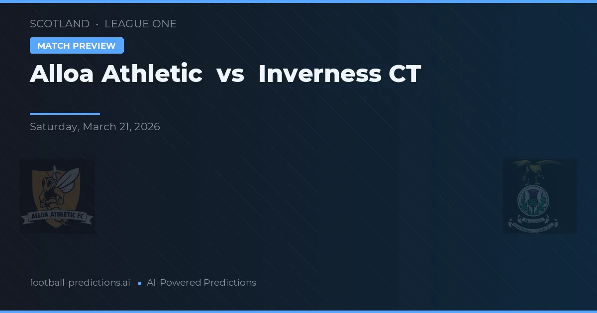 Alloa Athletic vs Inverness Caledonian Thistle — předpověď a náhled zápasu