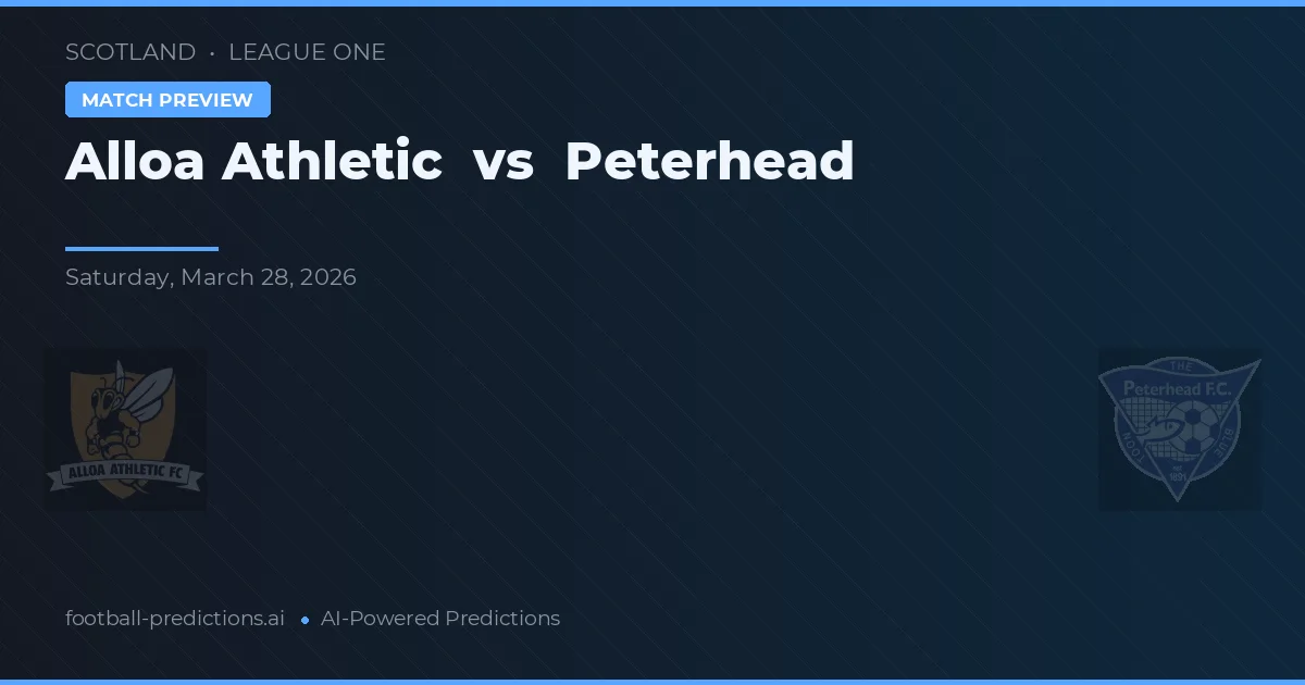 Alloa Athletic vs Peterhead — předpověď a náhled zápasu