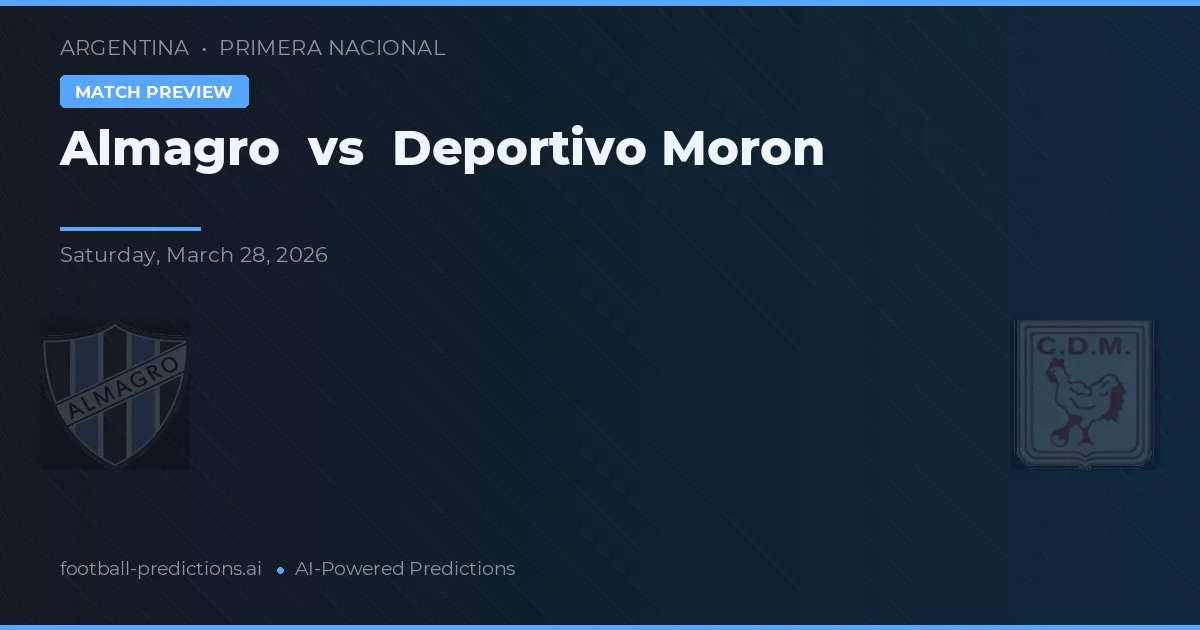 Almagro vs Deportivo Morón — předpověď a náhled zápasu