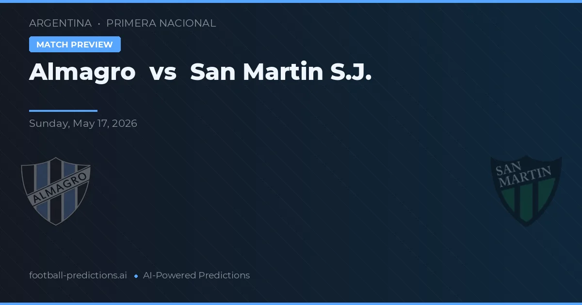 Almagro vs San Martín SJ — předpověď a náhled zápasu