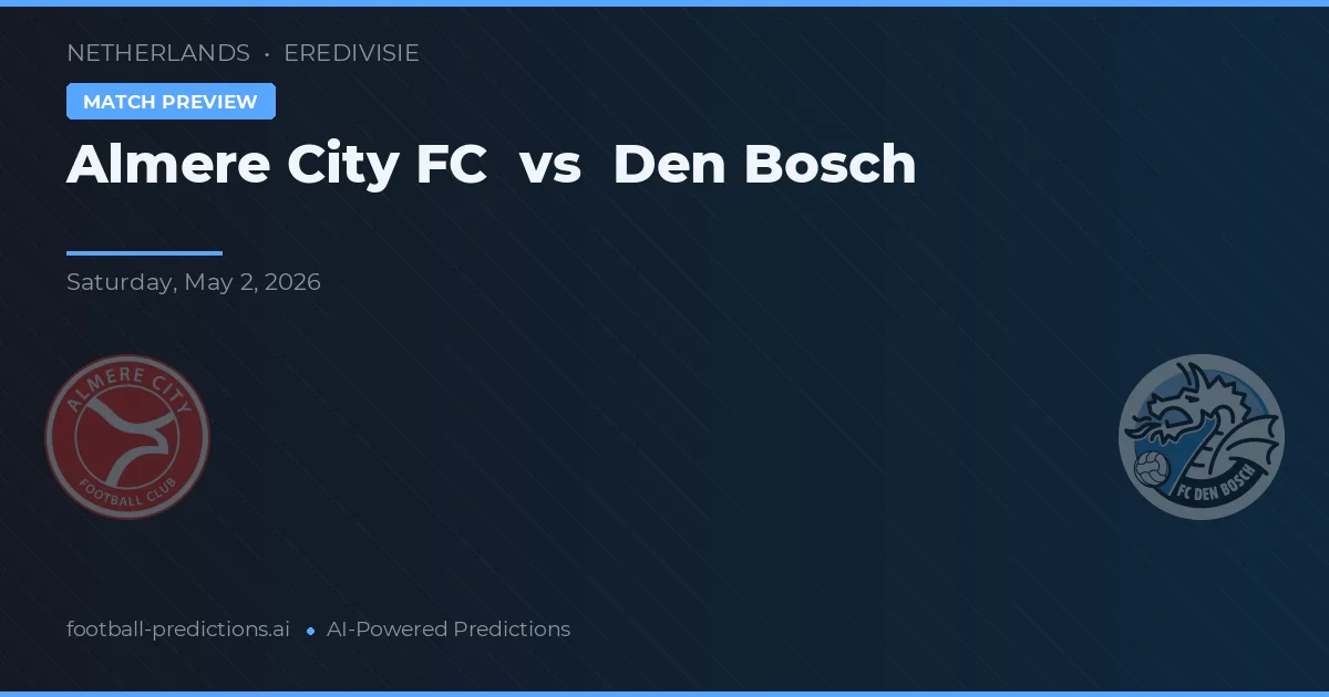 Almere City FC vs FC Den Bosch — předpověď a náhled zápasu