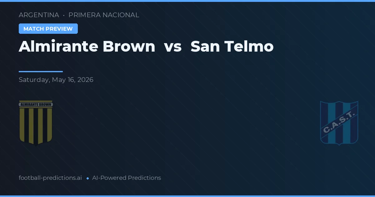 Almirante Brown vs San Telmo — předpověď a náhled zápasu