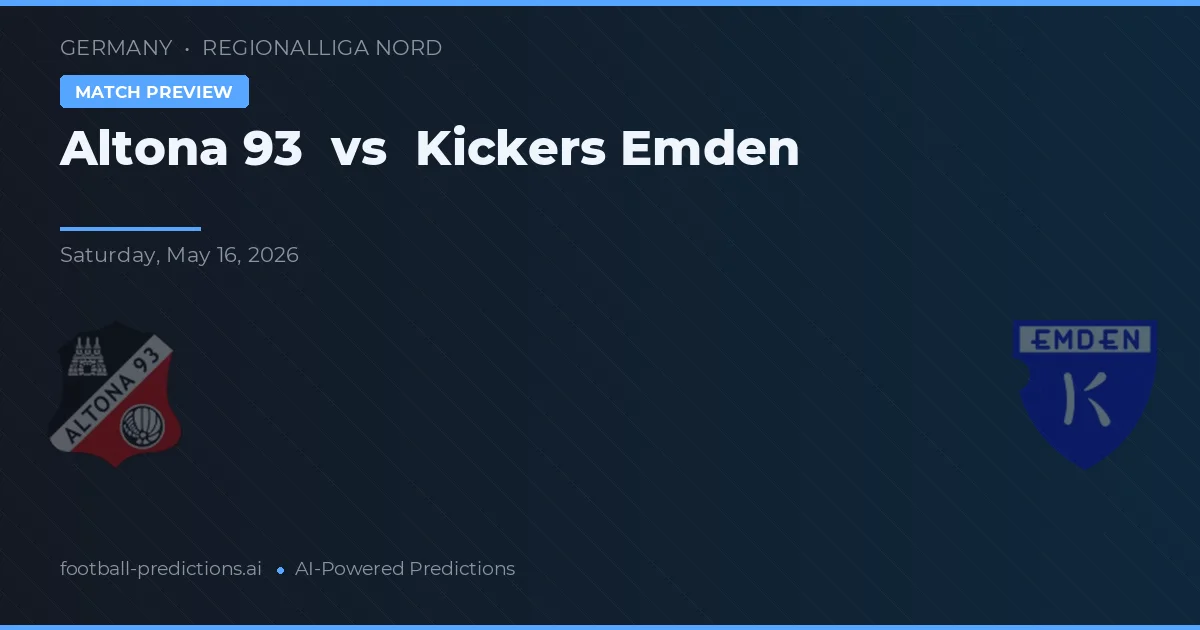 Altona 93 vs Kickers Emden — předpověď a náhled zápasu
