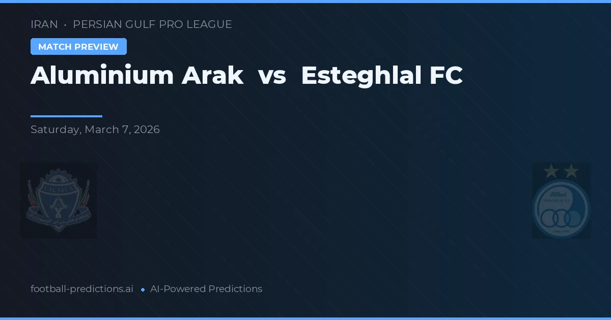 Aluminium Arak vs Esteghlal — předpověď a náhled zápasu