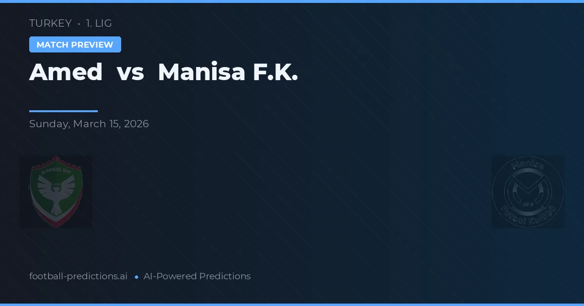 Amed vs Manisa FK — předpověď a náhled zápasu