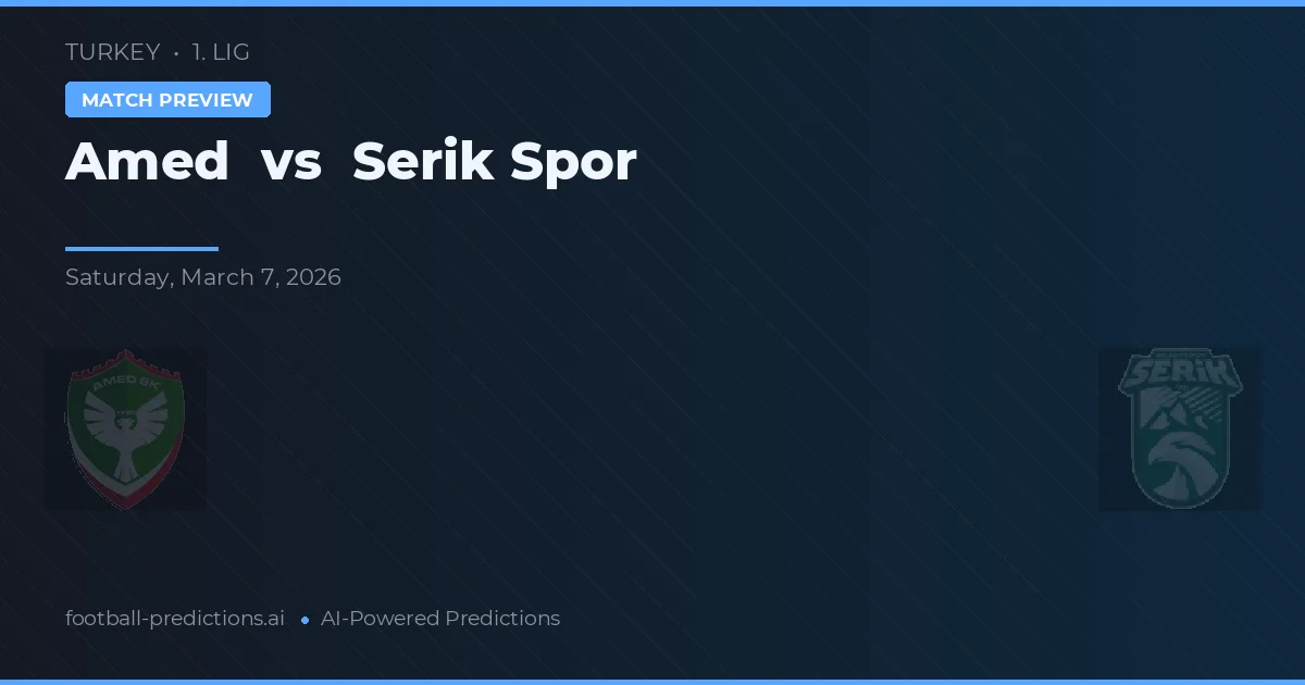 Amed vs Serik Spor — předpověď a náhled zápasu