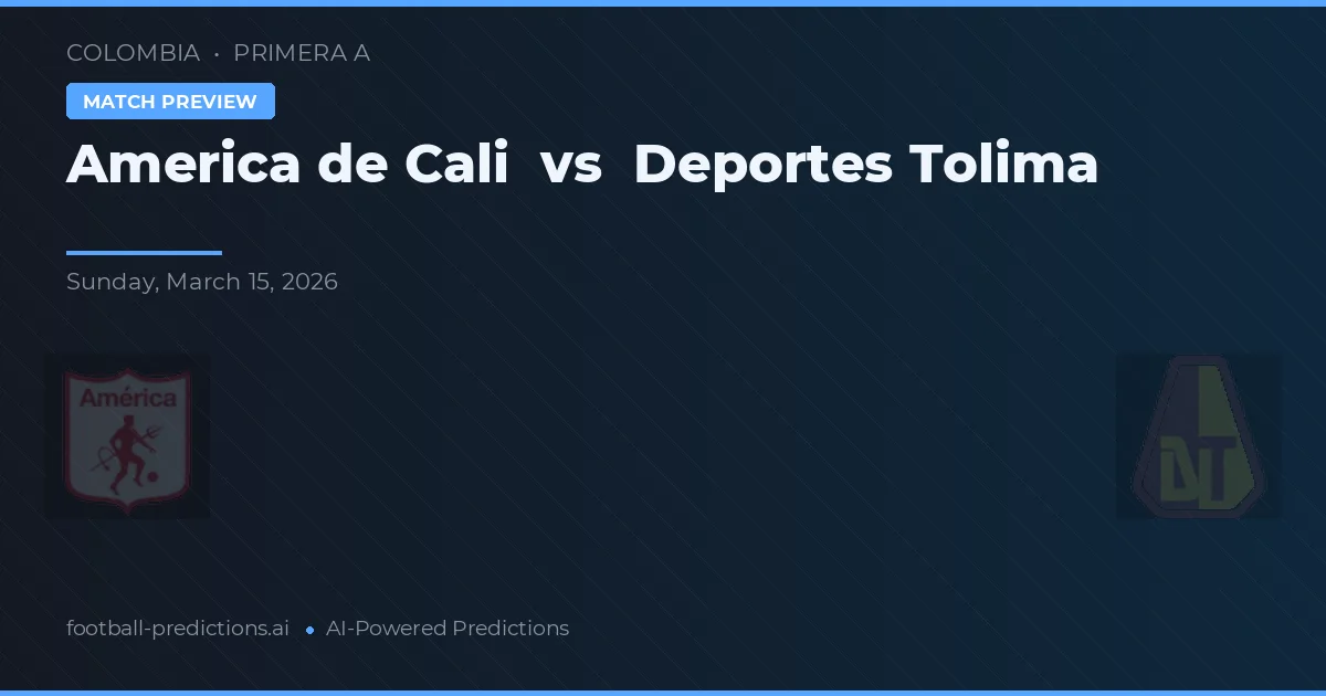 América de Cali vs Deportes Tolima — předpověď a náhled zápasu
