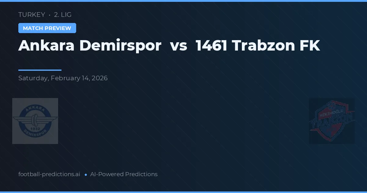 Ankara Demirspor vs 1461 Trabzon FK — předpověď a náhled zápasu