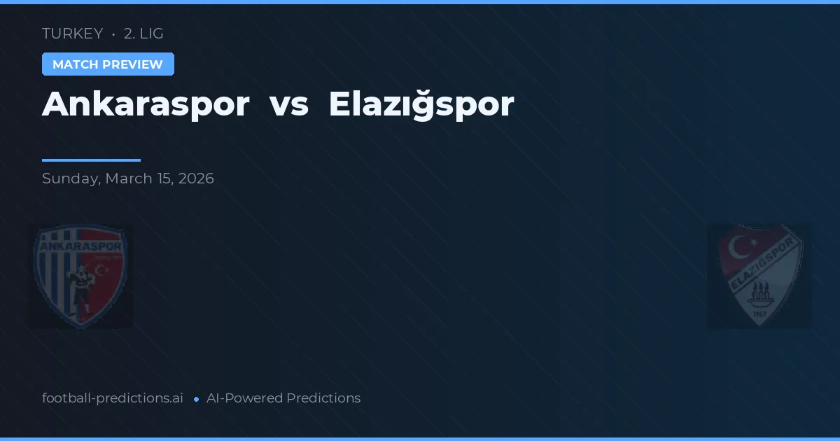 Ankaraspor vs Elazığspor — předpověď a náhled zápasu
