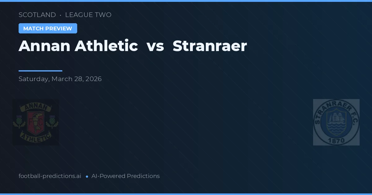 Annan Athletic vs Stranraer — předpověď a náhled zápasu