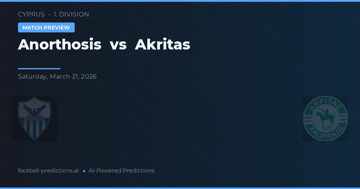 Anorthosis vs Akritas Chlorakas — předpověď a náhled zápasu