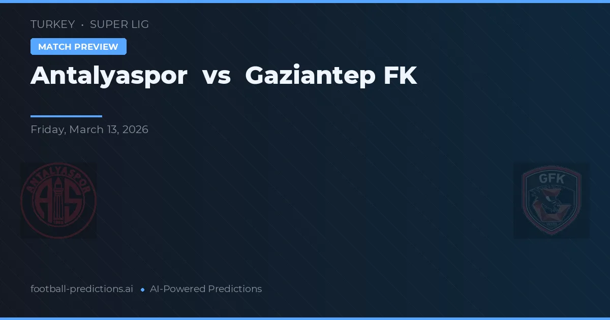 Antalyaspor vs Gaziantep FK — předpověď a náhled zápasu