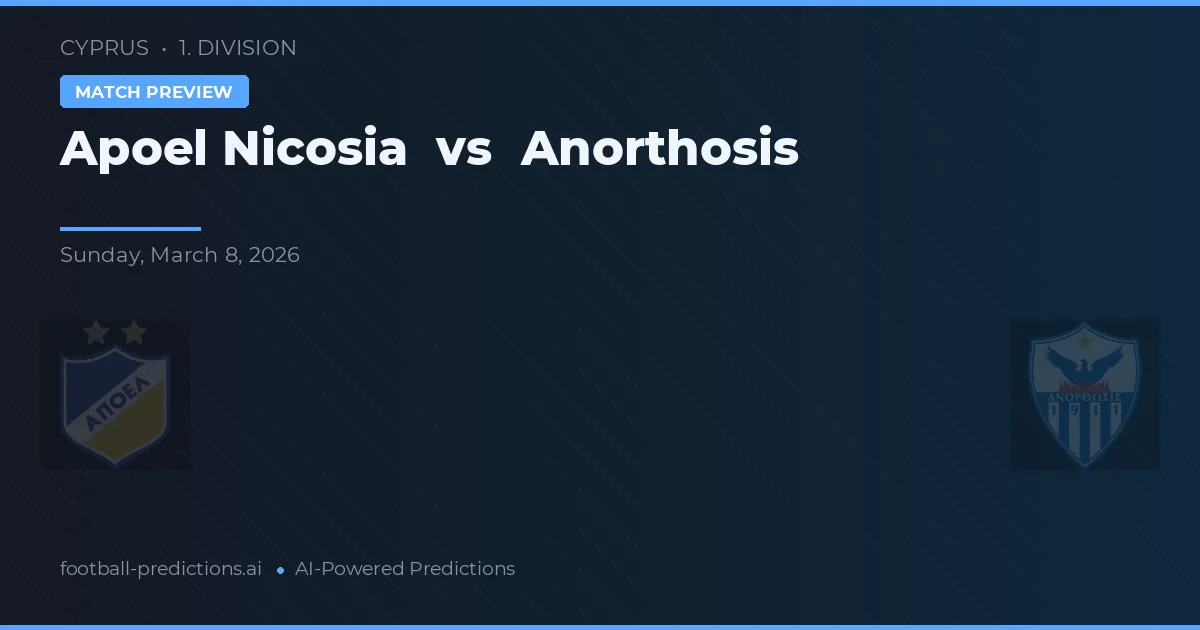 Apoel Nikósie vs Anorthosis — předpověď a náhled zápasu