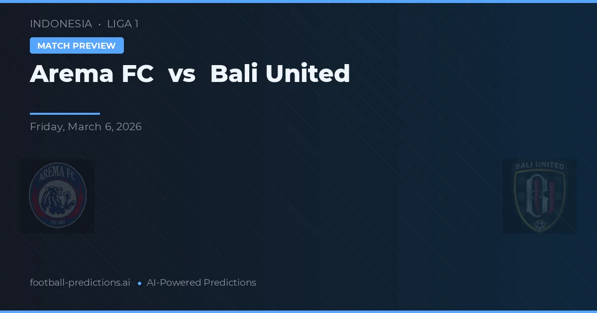 Arema FC vs Bali United — předpověď a náhled zápasu