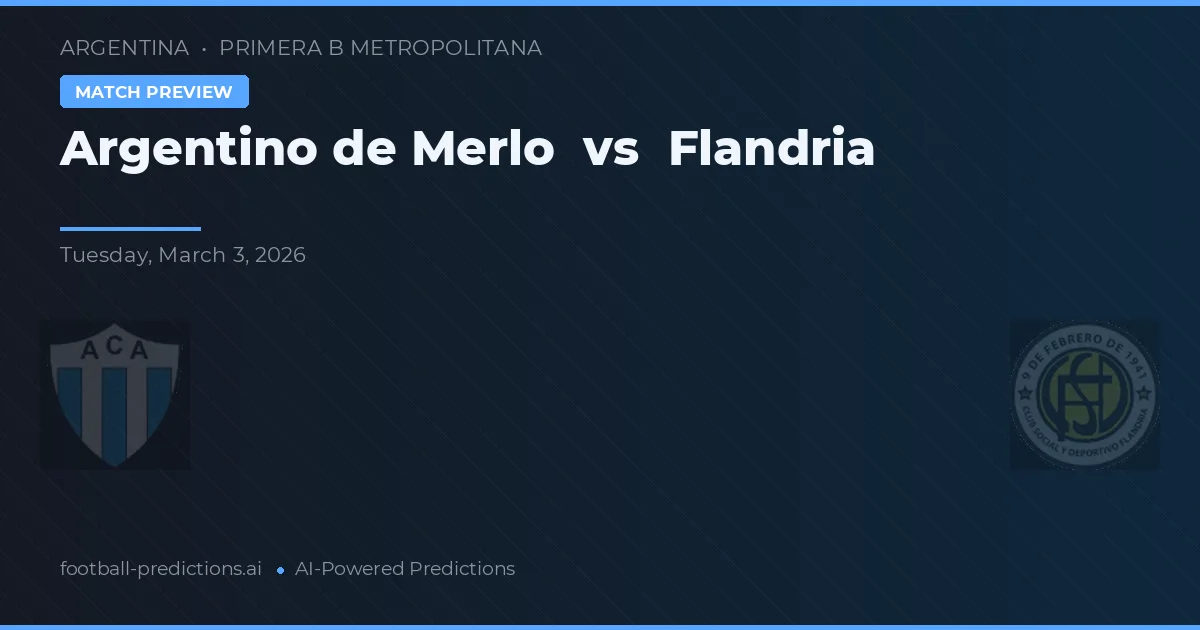 Argentino de Merlo vs Flandria — předpověď a náhled zápasu