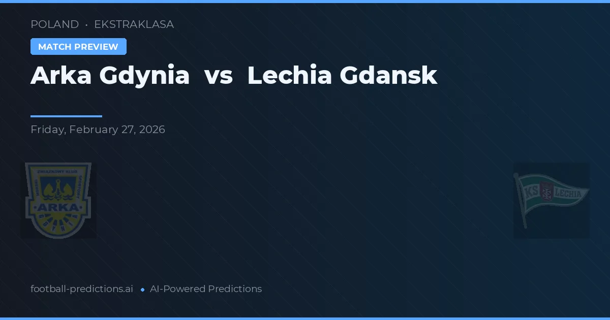 Arka Gdynia vs Lechia Gdańsk — předpověď a náhled zápasu