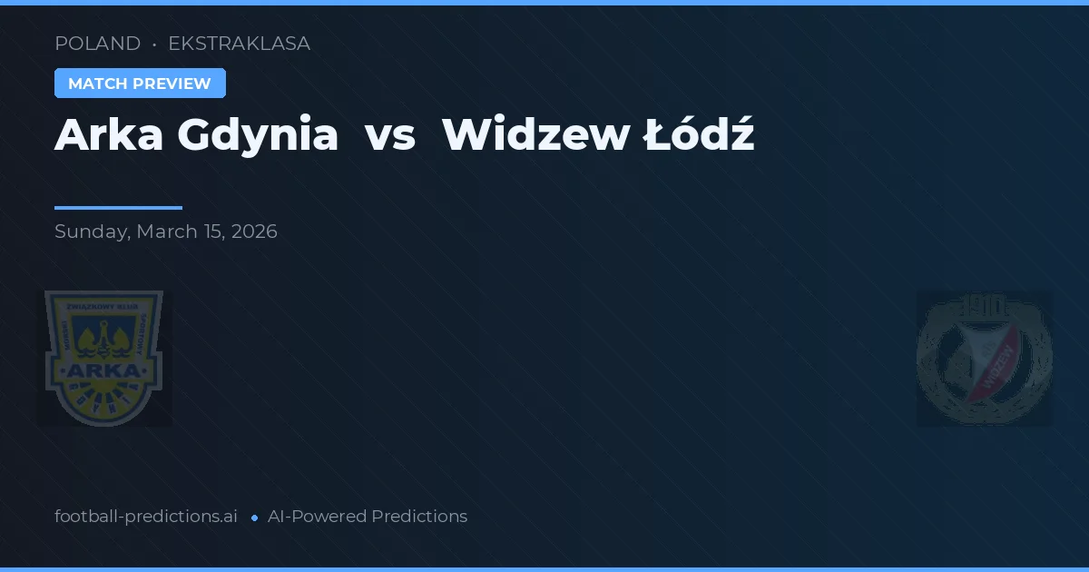 Arka Gdynia vs Widzew Łódź — předpověď a náhled zápasu