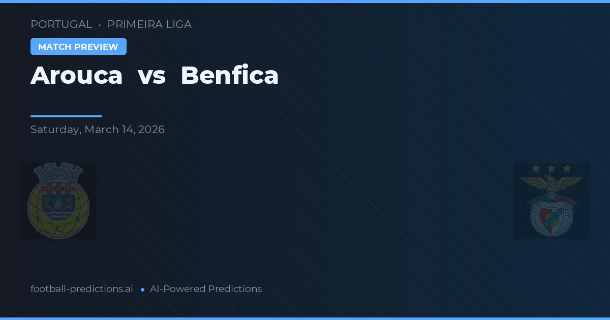 Arouca vs Benfica — předpověď a náhled zápasu