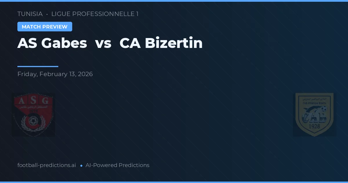AS Gabès vs CA Bizerte — předpověď a náhled zápasu