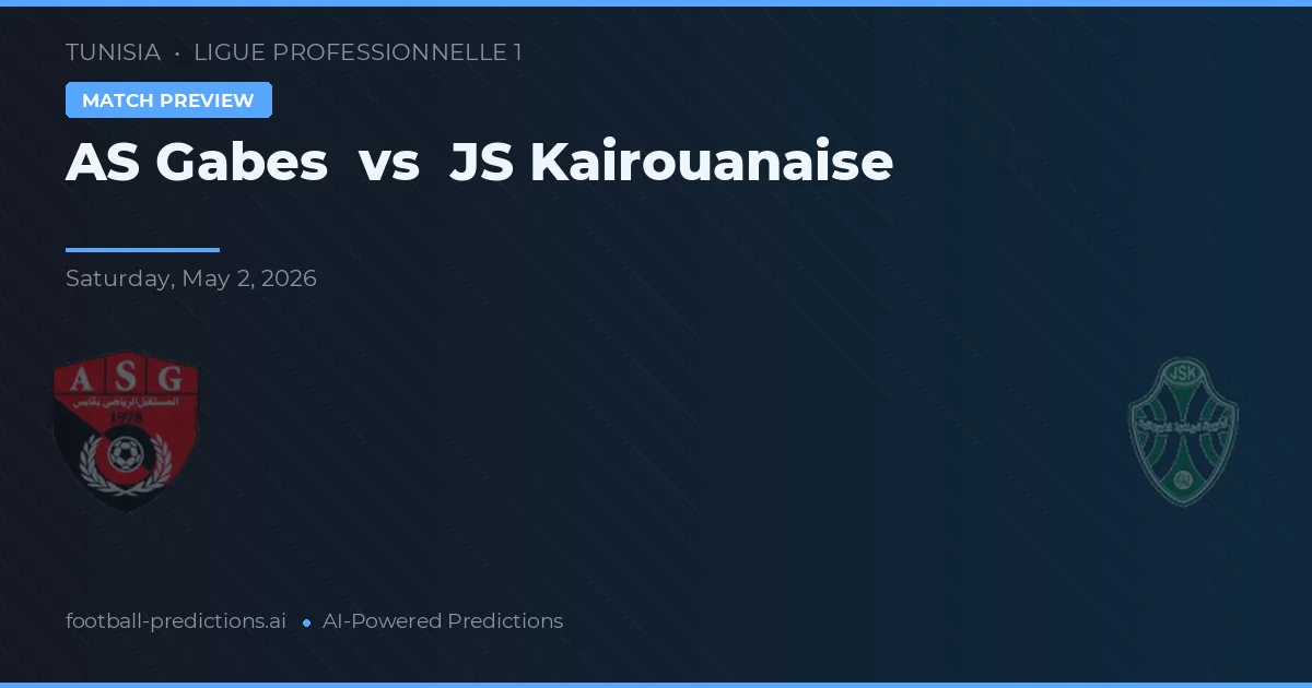 AS Gabès vs JS Kairouanaise — předpověď a náhled zápasu
