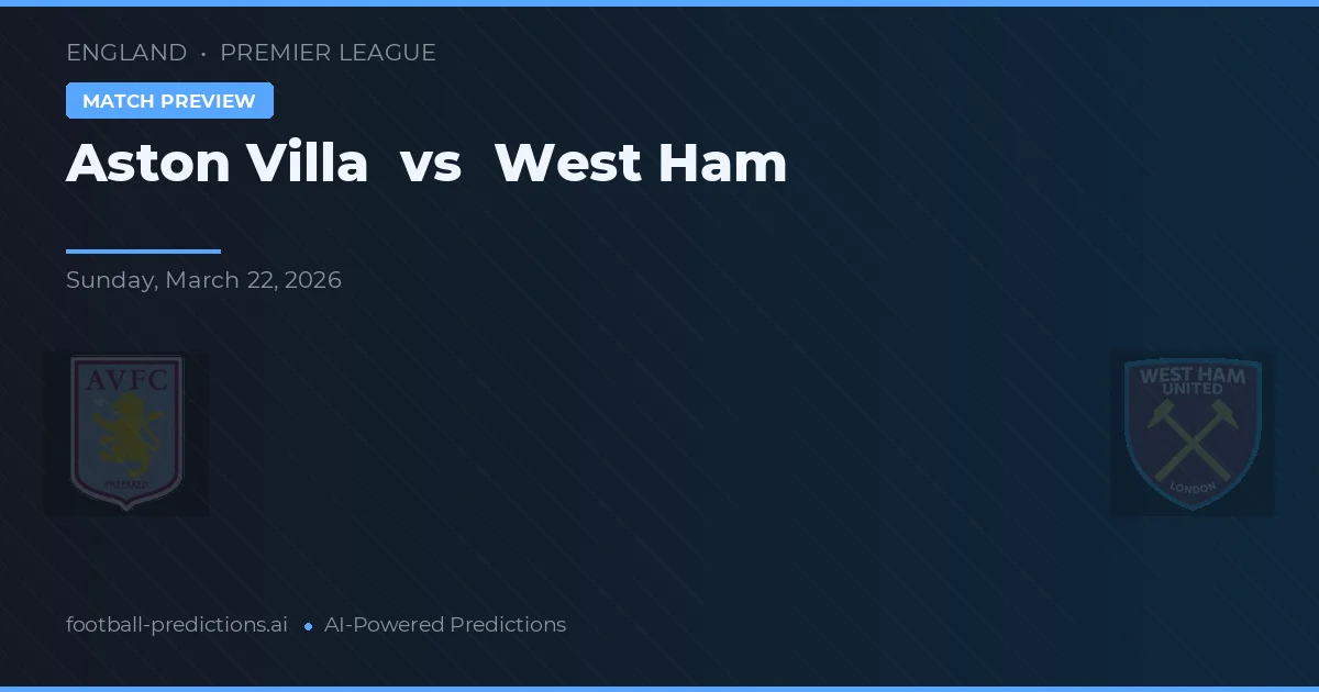 Aston Villa vs West Ham — předpověď a náhled zápasu