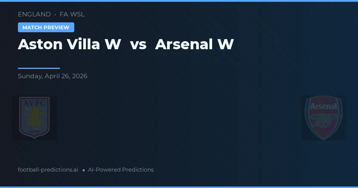Aston Villa W vs Arsenal W — předpověď a náhled zápasu