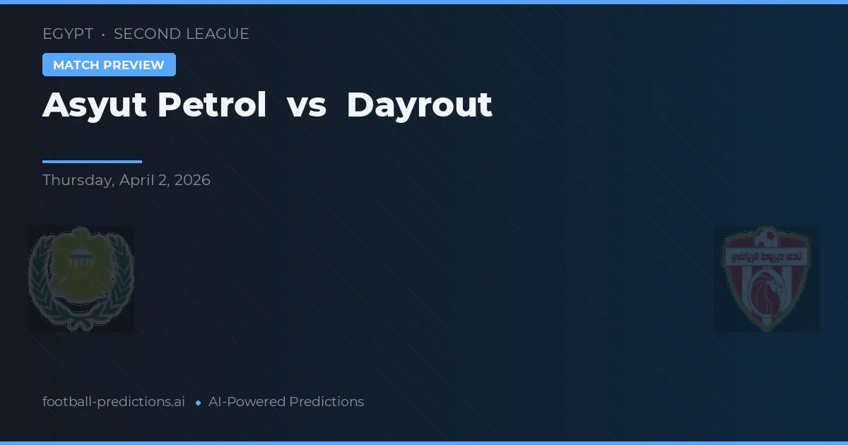 Asyut Petrol vs Dayrout — předpověď a náhled zápasu