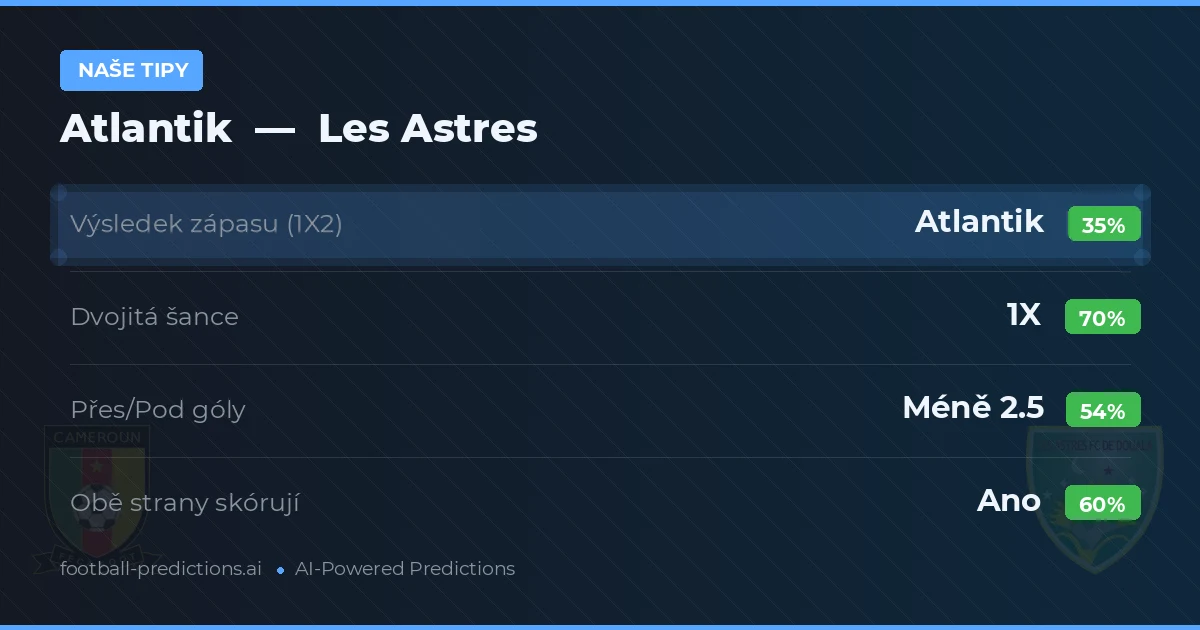 Naše tipy: Atlantik vs Les Astres