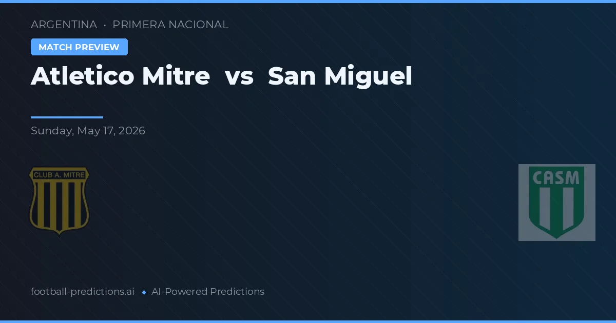 Atlético Mitre vs San Miguel — předpověď a náhled zápasu