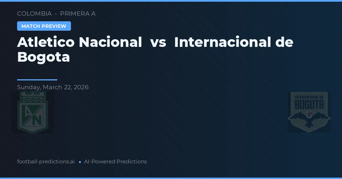 Atlético Nacional vs Independiente de Bogotá — předpověď a náhled zápasu