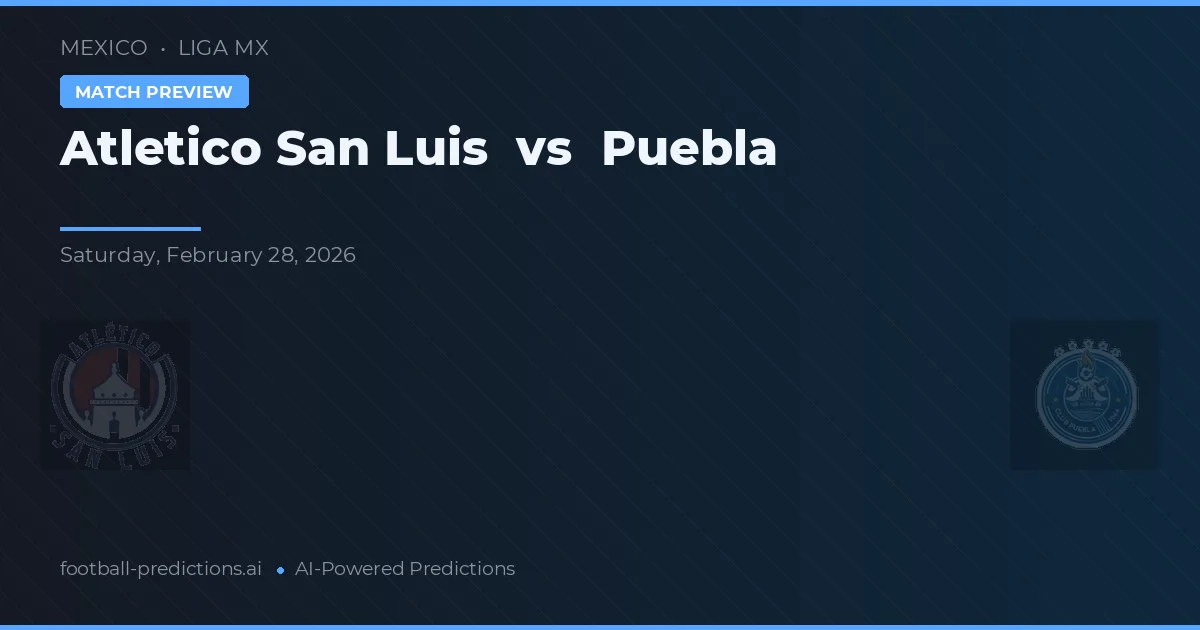 Atlético San Luis vs Puebla — předpověď a náhled zápasu