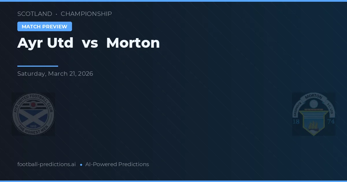 Ayr United vs Morton — předpověď a náhled zápasu