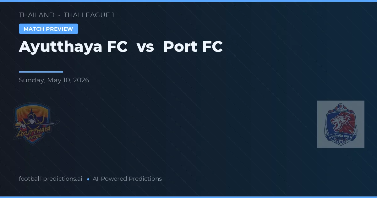 Ayutthaya FC vs Port FC — předpověď a náhled zápasu