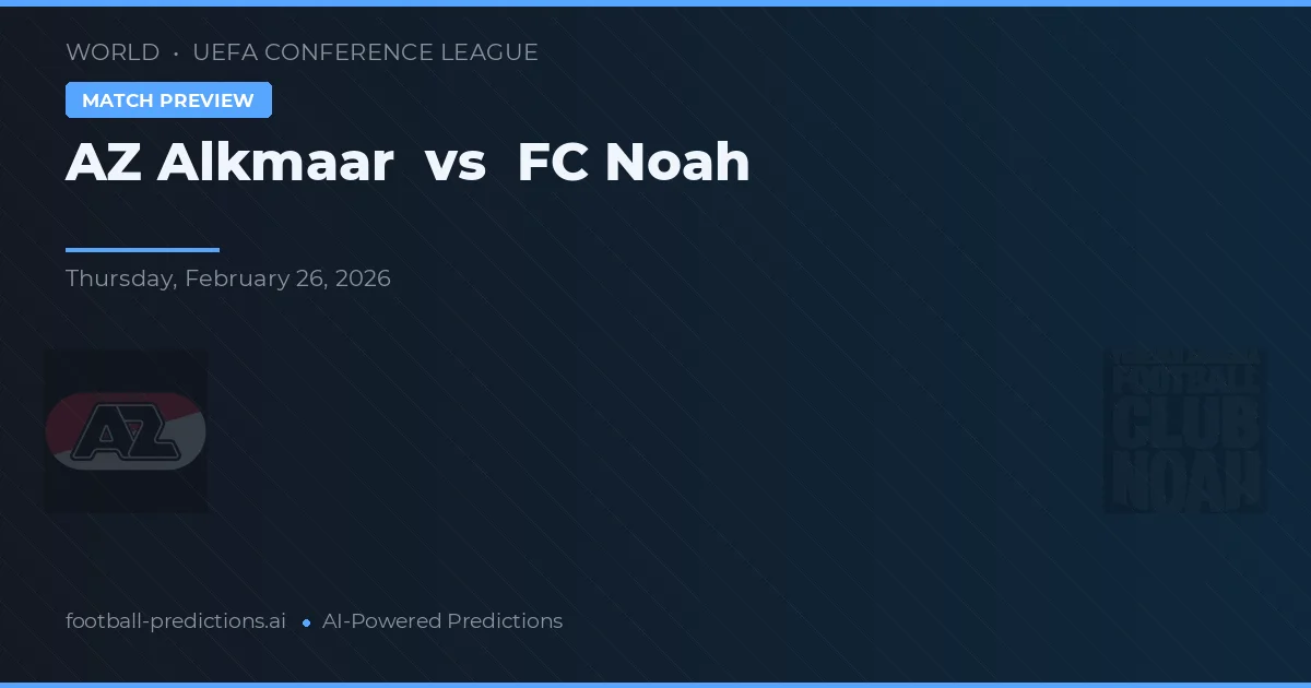 AZ Alkmaar vs FC Noah — předpověď a náhled zápasu