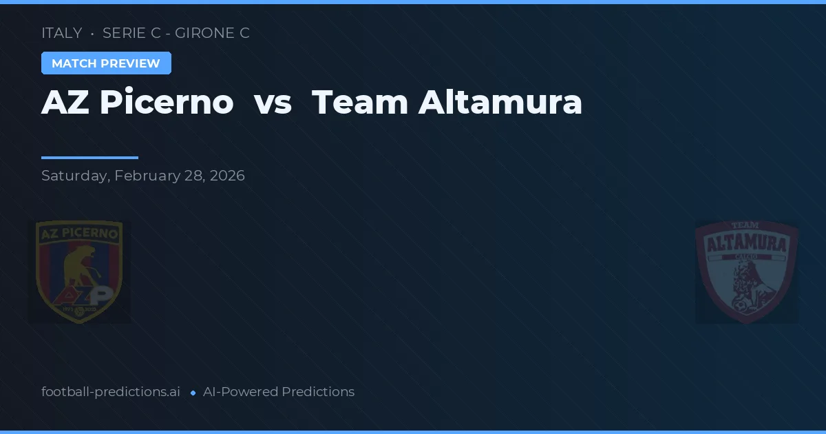 AZ Picerno vs Team Altamura — předpověď a náhled zápasu