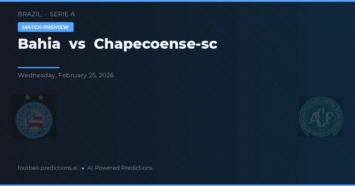 Bahia vs Chapecoense-sc — předpověď a náhled zápasu