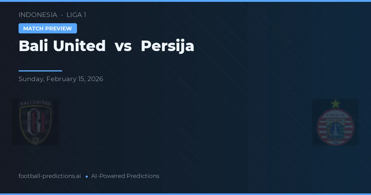 Bali United vs Persija — předpověď a náhled zápasu