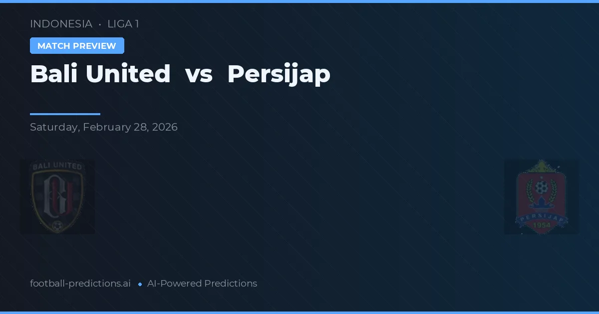 Bali United vs Persijap — předpověď a náhled zápasu