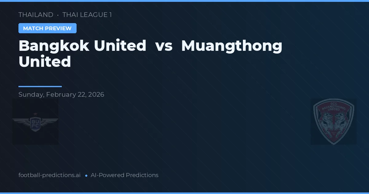 Bangkok United vs Muangthong United — předpověď a náhled zápasu