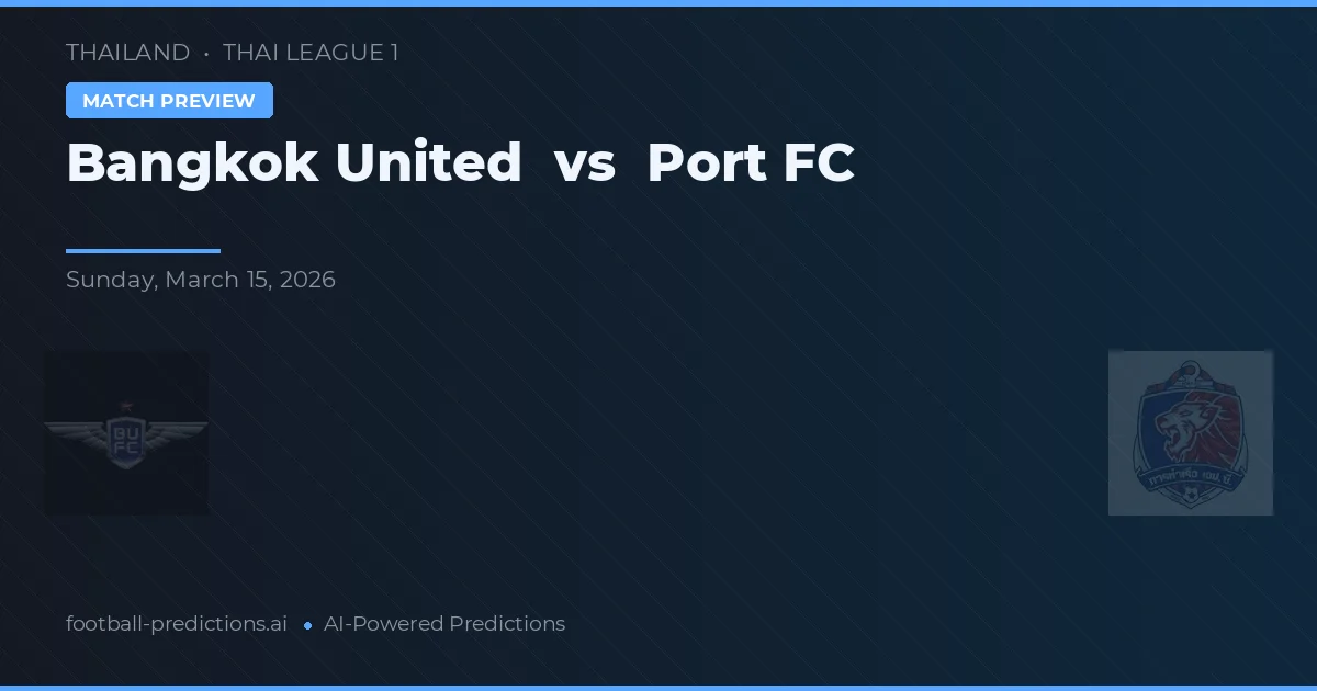 Bangkok United vs Port FC — předpověď a náhled zápasu