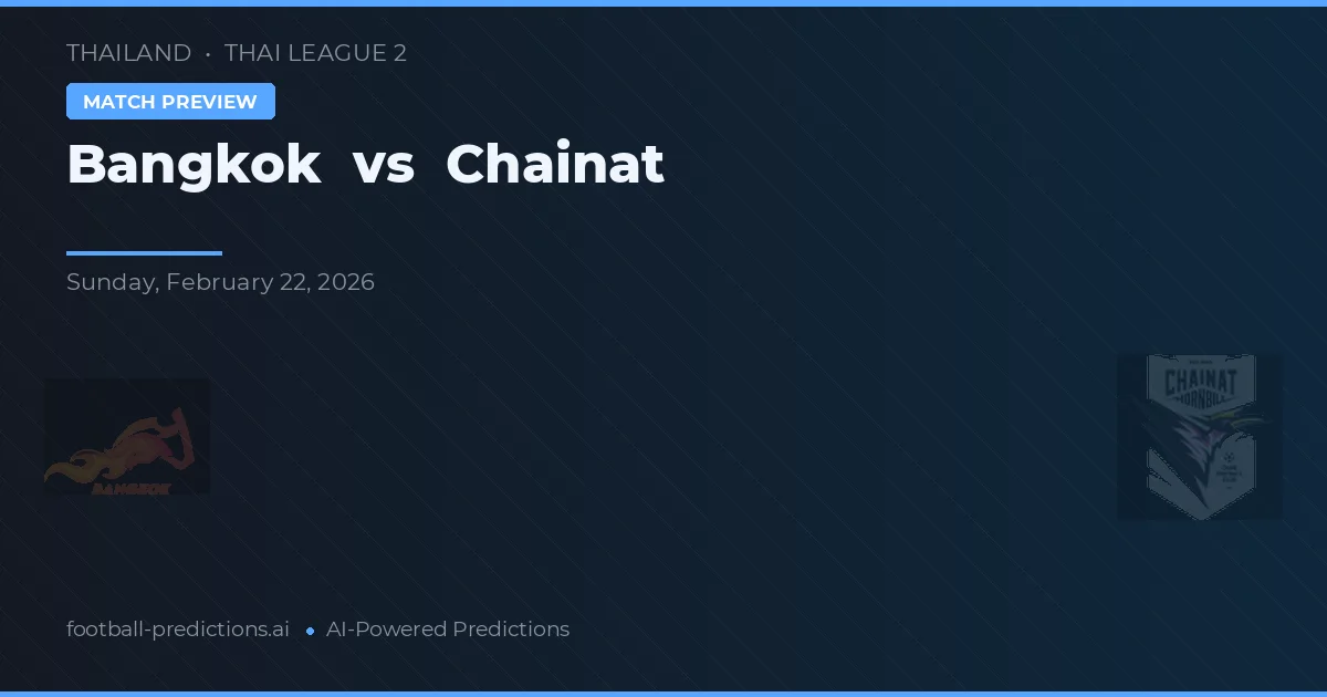 Bangkok vs Chainat — předpověď a náhled zápasu