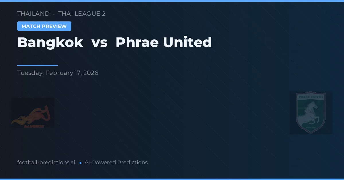 Bangkok vs Phrae United — předpověď a náhled zápasu
